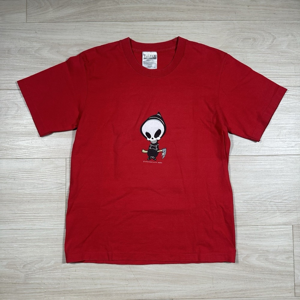 Vintage Y2K Blind Skateboards Reaper Graphic T Shirt Mens Size Medium fits Small
